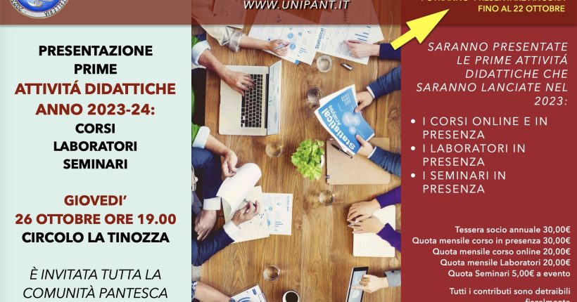 Locandina UNIPANT 26-10-2023